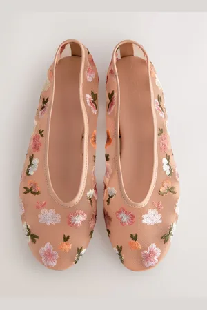 Next Blush Forever Comfort Embroidered Mesh Ballerinas