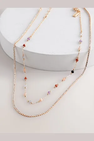 Next Tone Two Layer Coloured Beaded Necklace