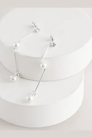 Next Tone Bridal Pearl Effect Drop Earrings