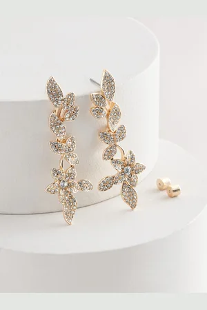 Next Tone Bridal Flower Print Drop Earrings