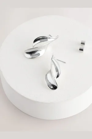 Next Tone Twist Drop Stud Earrings