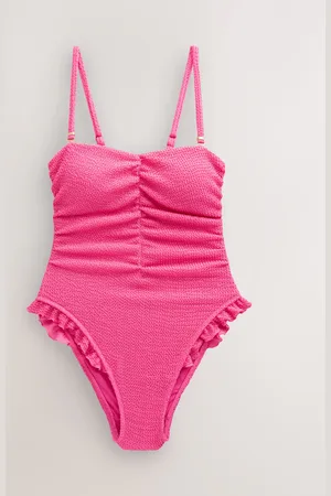 Next Crinkle Frill Leg Shaping Tummy Control Bandeau Swimsuit
