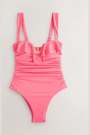 Next Coral Frill Bandeau Tummy Control Swimsuit