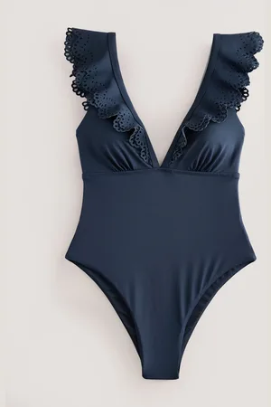 Next Plunge Frill Laser Cut Tummy Control Swimsuit