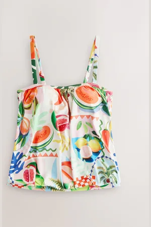 Next Bright Fruit/Tropical Print Blouson Tankini Top