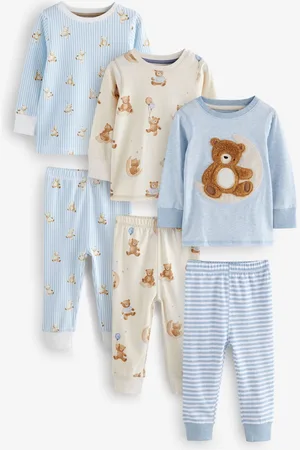 Next /Ecru Baby Bear 3 Pack Snuggle Pyjamas (9mths-6yrs)