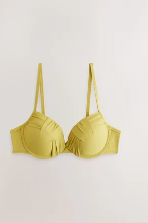 Next Lime Draped Padded Shaping Wired Bikini Top