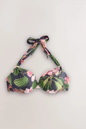 Next Kew Collection Floral Padded Shaping Wired Halter Bikini Top