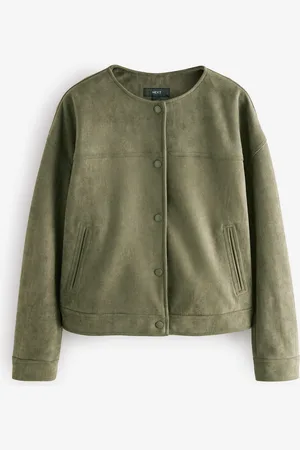 Next Khaki Suedette Bomber Jacket