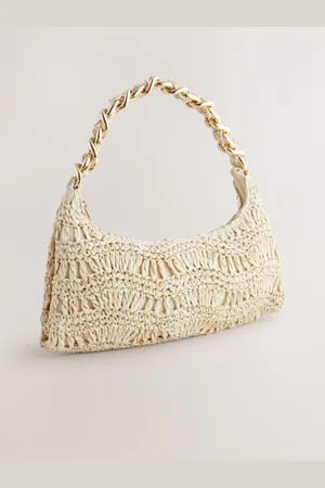 Next Natural Raffia Chain Shoulder Bag