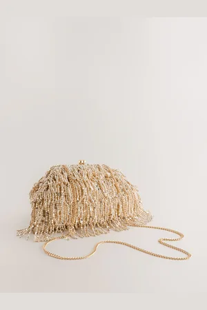 Next Fringe Beaded Clutch Bag