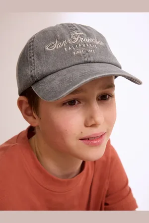 Next Washed Charcoal 100% Cotton Baseball Cap Hat (3mths-16yrs)