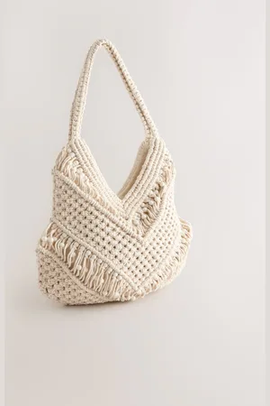 Next Cotton Macrame Beaded Shoulder Bag