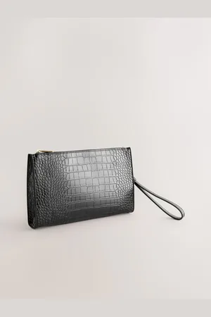 Next Croc Effect Structured Clutch Bag