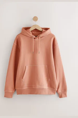 Next Peach Orange EDIT Heavyweight Contrast Stitch Hoodie
