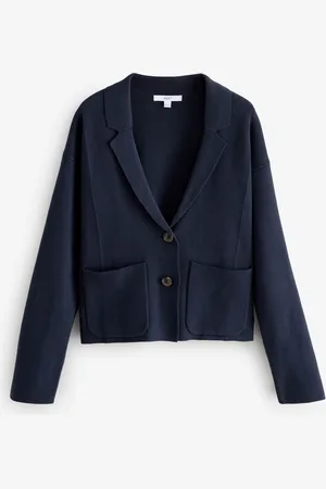 Next Blue 100% Cotton Knitted Blazer Cardigan