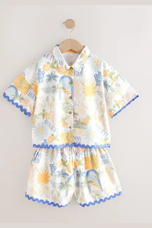 Next /Yellow Resort Print 100% Cotton Shirt And Shorts Co-ord Set (3-16yrs)