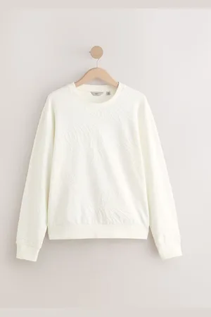 Next Ecru Premium Texture Crew Sweatshirt