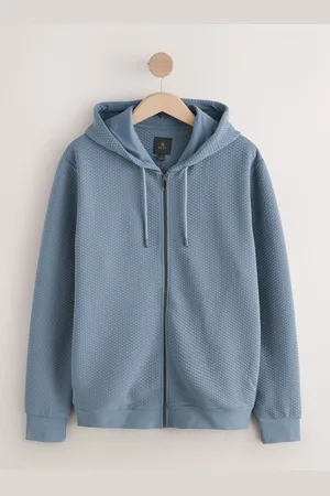 Next Textured Zip Through Hoodie