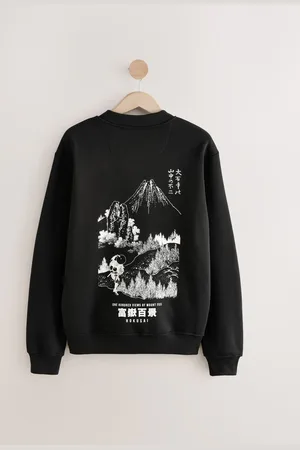 Next Crew Sweatshirt Hokusai Graphic License Crew Sweatshirt