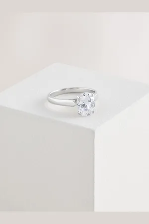 Next Sterling Oval Solitaire Ring