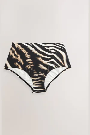 Next /Cream Zebra High Waist Print Bikini Bottoms