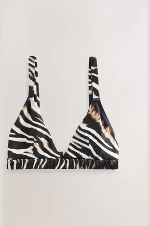 Next /Animal Ruched Strap Triangle Bikini Top