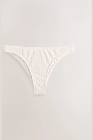 Next Ecru Crochet High Leg Bikini Bottoms