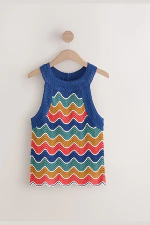 Next Multi Crochet Wave Holiday Halter 100% Cotton Tank