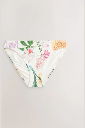 Next Kew Collection Ecru Floral High Leg Print Bikini Bottoms