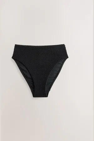 Next Crinkle High Waist High Leg Bikini Bottoms