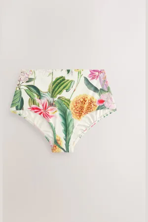 Next Kew Collection Ecru Floral High Waist Print Bikini Bottoms