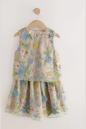 Next Multi Embroidered Occasion Top And Skirt Co-ord Set (3-16yrs)
