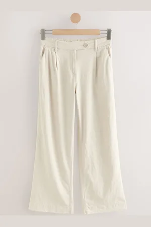 Next Natural Stay Smart Wide Leg Linen Rich Trousers