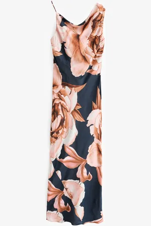 Next Blue/Pink Floral Kew Collection Cowl Neck Maxi Dress