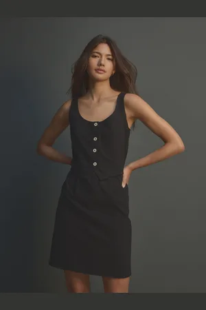 Next 100% Cotton Sleeveless Waistcoat Mini Dress