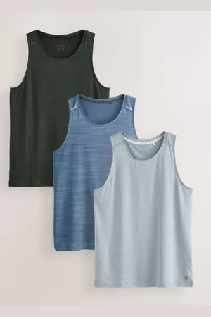 Next Grey/Blue/ Active Gym Mesh Vests 3 Pack