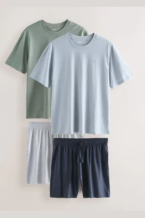 Next /Green Stripe Jersey Short Pyjamas Set 2 Pack