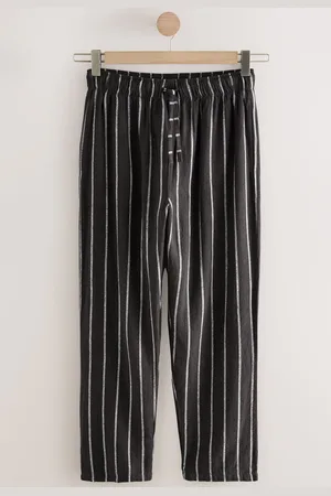 Next Striped Linen Blend Woven Pyjamas Bottoms