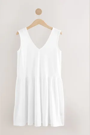 Next 100% Cotton V-Neck Jersey Mini Summer Dress