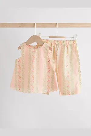 Next Cream/ Floral 100% Cotton Leggings (0mths-2yrs)