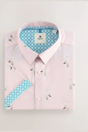 Next Light Bird Conversational Regular Fit Print Short Sleeve Shirt