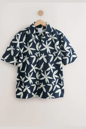 Next Blue Floral Printed Short Sleeve Shirt