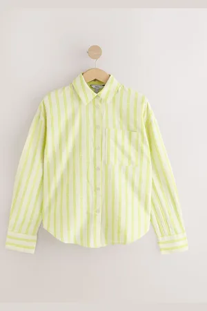 Next /Yellow Stripe Long Sleeve Shirt With Linen