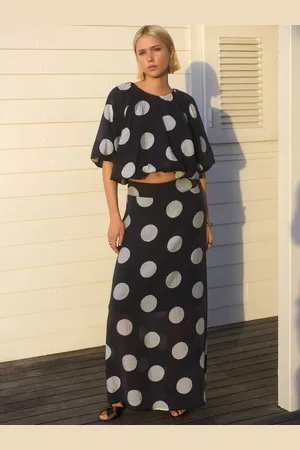 Next /White Spot Drape Lightweight Maxi Skirt