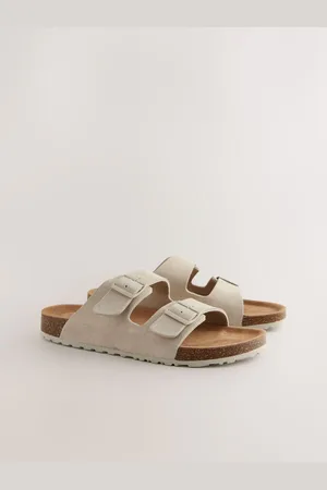 Next Chalk Leather Two Buckle Sandals