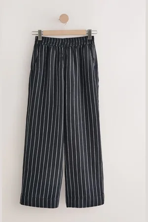 Next /White N. Premium 100% Linen Wide Leg Pull-on Trousers
