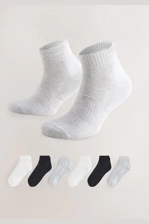 Next /White/Grey Essential Mid Trainer Socks 6 Pack