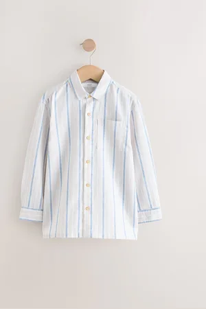 Next Stripe Long Sleeve Linen Mix Relax Fit Shirt (3-16yrs)