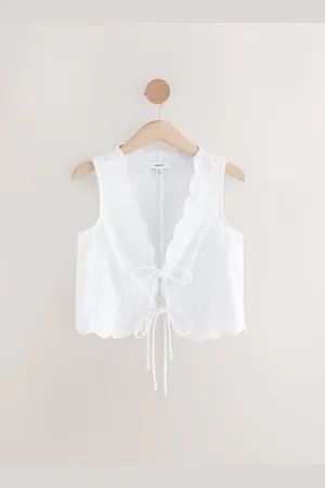 Next Embroidered 100% Cotton Summer Waistcoat